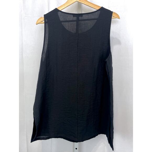 HABITAT Textured Woven Tank Top Seamed Pullover Rayon Nylon Black Size M - Picture 2 of 8